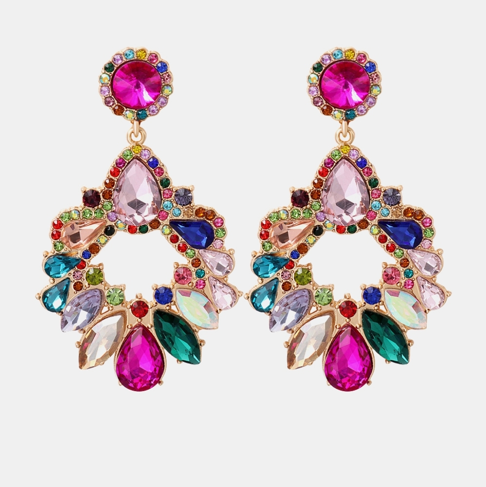 Halle Glass Drop Earrings - Multicolor